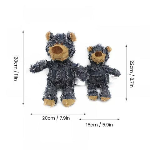 Indestructible Bear Plush Dog Toy