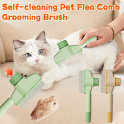 Self-Cleaning Pet Flea Comb & Grooming Brush