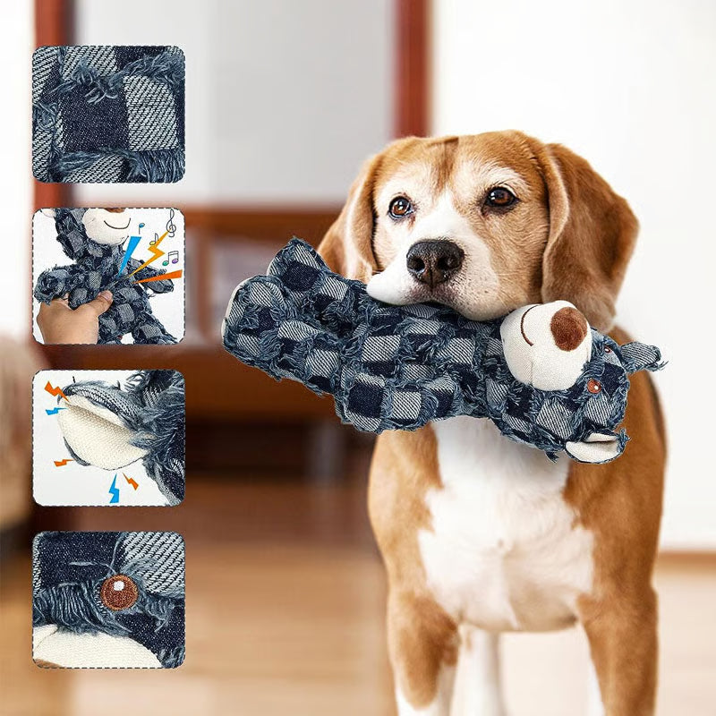 Indestructible Bear Plush Dog Toy